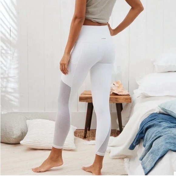 aerie | Pants u0026 Jumpsuits | Aerie White High Waisted Mesh Pocket Leggings |  Poshmark